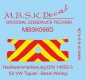 Preview: Heckwarnmarkierungen DIN 14502-3 Fluo Leuchtgelb/Rot VW Tiguan Basis -Wiking- Siebdruckdecal MBSK066D