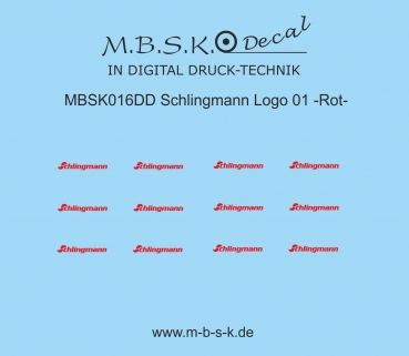 Schlingmann Logo 01 -Rot- Premium Digitaldruck Decal MBSK016DD