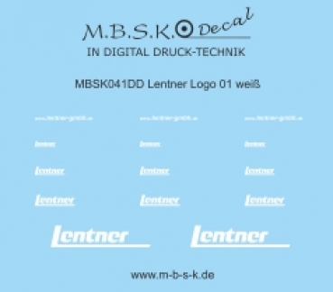 Lentner Logo 01 -Weiß- Premium Digitaldruck Decal MBSK041DD