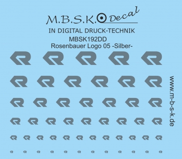 Rosenbauer Logo 05 -Silber- Digitaldruck Decal MBSK192DD