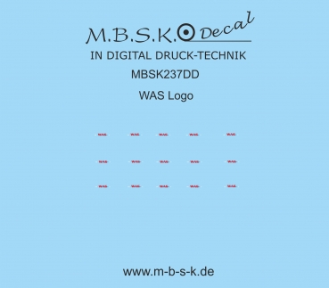 WAS Logo Premium Digitaldruck Decal MBSK237DD