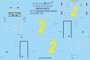 Beschriftung für HLF Flughafen Baden Baden Merlau Bausatz 05.007.019 MBSK446DD