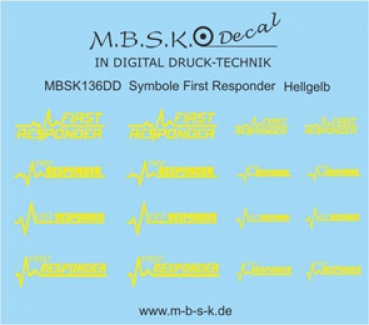 First Responder Schriftzüge -Hellgelb- Premium Digitaldruck Decal MBSK136DD