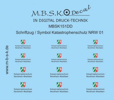 Schriftzug-Symbol Katastrophenschutz NRW 01 -Schrift schwarz- Premium Digitaldruck Decal MBSK151DD