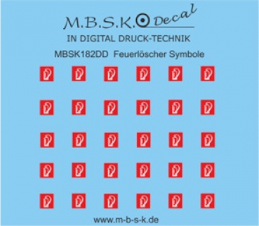 Feuerlöscher Symbole Premium Digitaldruck Decal MBSK182DD