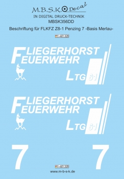 Beschriftung für FLKFZ Z8-1 Penzing 7 -Basis Merlau- Premium Digitaldruck Decal MBSK356DD