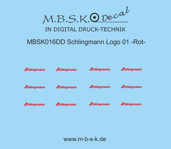 Schlingmann Logo 01 -Rot- Premium Digitaldruck Decal MBSK016DD