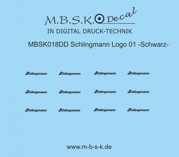 Schlingmann Logo 01 -Schwarz- Premium Digitaldruck Decal MBSK018DD