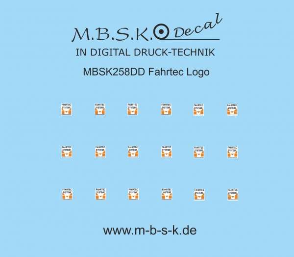 Fahrtec Logo Premium Digitaldruck Decal MBSK258DD