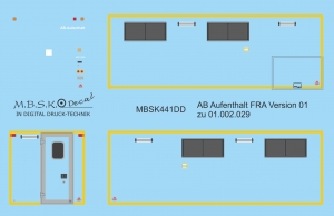 Beschriftung für AB Aufenthalt FRA Version 01 Merlau Bausatz 01.002.029 MBSK441DD