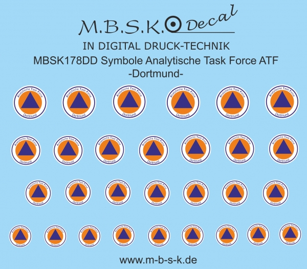 Symbole Analytische Task Force ATF -Dortmund- Premium Digitaldruck Decal MBSK178DD