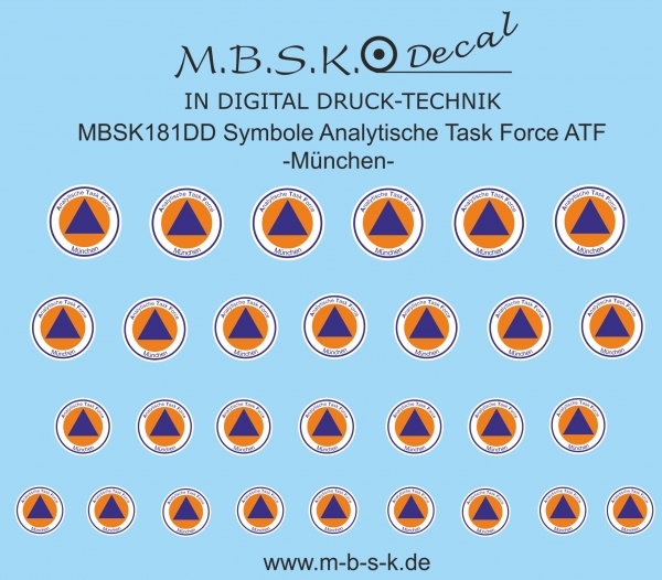 Symbole Analytische Task Force ATF -München- Premium Digitaldruck Decal MBSK181DD