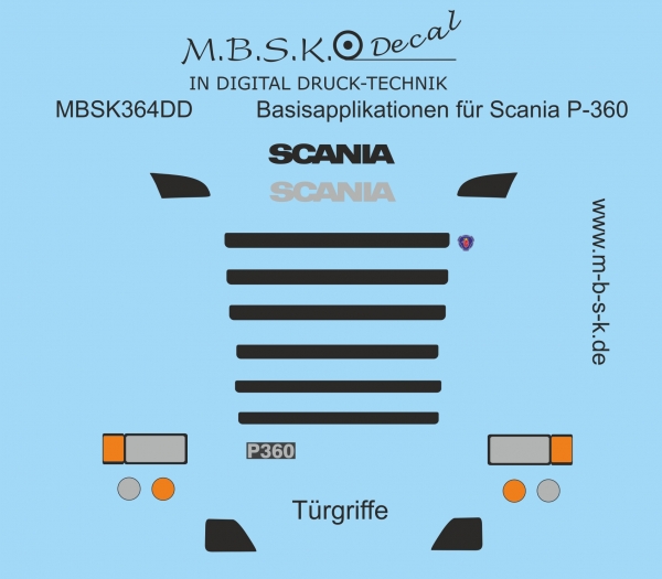 Basisapplikationen für Scania P-360 Premium Digitaldruck Decal MBSK364DD