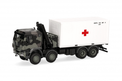 Iveco Trakker 8x8 m. Kran u. 20 ft Container Bundeswehr  H747288