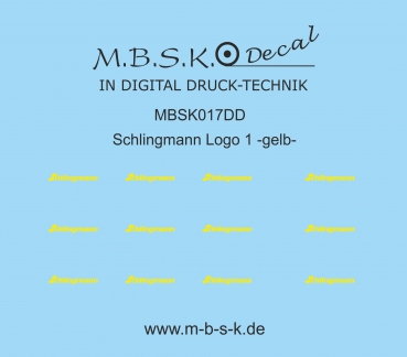 Schlingmann Logo 01 -Gelb- Premium Digitaldruck Decal MBSK017DD