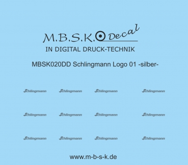 Schlingmann Logo 01 -Silber- Premium Digitaldruck Decal MBSK020DD