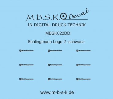 Schlingmann Logo 02 -Schwarz- Premium Digitaldruck Decal MBSK022DD