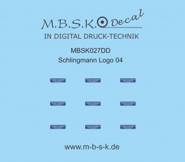 Schlingmann Logo 04 Premium Digitaldruck Decal MBSK027DD