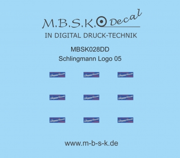 Schlingmann Logo 05 Premium Digitaldruck Decal MBSK028DD
