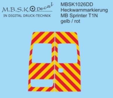 Heckwarnmarkierung für MB Sprinter TAN rot/gelb MBSK1026DD