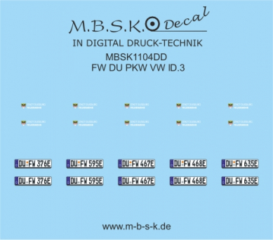 PKW VW ID.3 Feuerwehr Duisburg MBSK1104DD