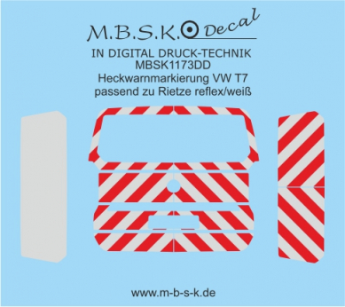 Heckwarnmarkierung VW T7 Basis Rietze reflex/weiß MBSK1173DD