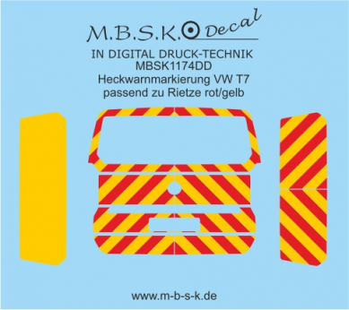 Heckwarnmarkierung VW T7 Basis Rietze rot/gelb MBSK1174DD