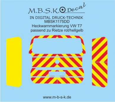 Heckwarnmarkierung VW T7 Basis Rietze rot/hellgelb MBSK1175DD