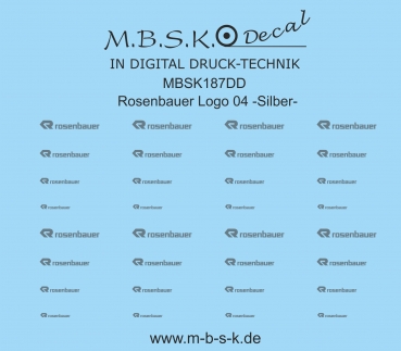 Rosenbauer Logo 04 -Silber- Digitaldruck Decal MBSK187DD