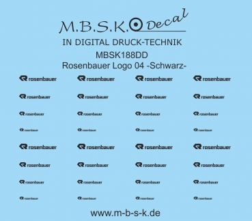 Rosenbauer Logo 04 -Schwarz- Premium Digitaldruck Decal MBSK188DD
