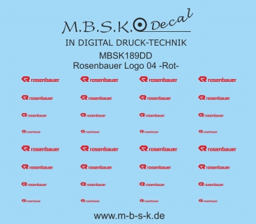 Rosenbauer Logo 04 -Rot- Premium Digitaldruck Decal MBSK189DD