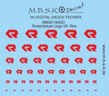 Rosenbauer Logo 05 -Rot- Premium Digitaldruck Decal MBSK194DD