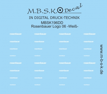 Rosenbauer Logo 06 -Weiß- Premium Digitaldruck Decal MBSK196DD