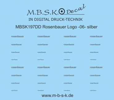 Rosenbauer Logo 06 -Silber- Digitaldruck Decal MBSK197DD