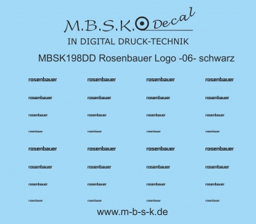 Rosenbauer Logo 06 -Schwarz- Premium Digitaldruck Decal MBSK198DD