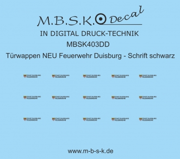 Türwappen NEU FW Duisburg Schrift -schwarz- MBSK403DD