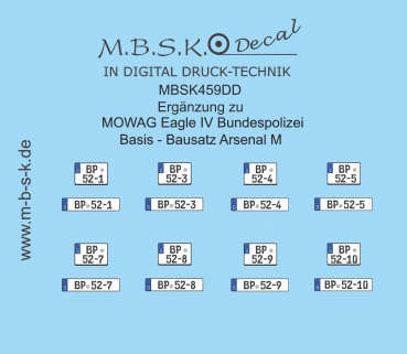 Ergänzung zu MOWAG Eagle IV Bundespolizei -Basis Bausatz Arsenal M- MBSK459DD