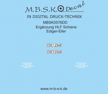 Ergänzung zu HLF Schiene Ediger-Eller Basis Decal (MBSK570DD) RMM Bausatz 05.003.042 MBSK576DD