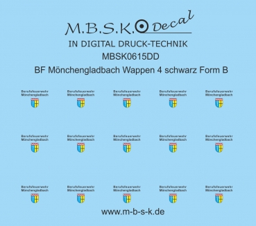 BF Mönchengladbach Wappen 4 schwarz Form B MBSK615DD