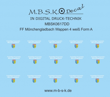 FF Mönchengladbach Wappen 4 weiß Form A MBSK617DD