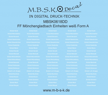 FF Mönchengladbach Einheiten weiß Form A MBSK618DD