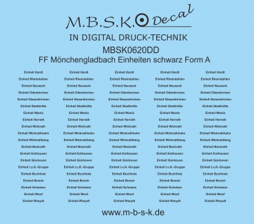 FF Mönchengladbach Einheiten schwarz Form  A MBSK620DD
