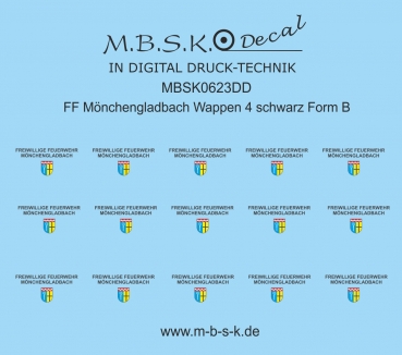 FF Mönchengladbach Wappen 4 schwarz Form B MBSK623DD
