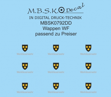 Wappen WF passend zu Preiser MBSK792DD
