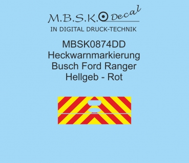 Heckwarnmarkierung Busch Ford Ranger Hellgelb - Rot MBSK874DD