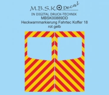 Heckwarnmarkierung DIN 14502-3 Rot-Gelb Fahrtec Koffer 18 MBSK889DD
