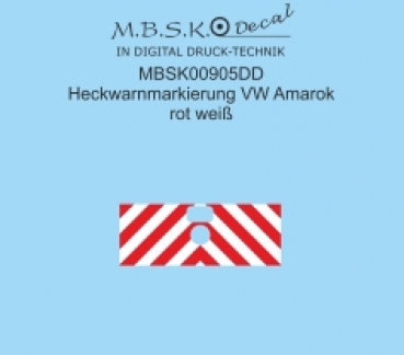Heckwarnmarkierung VW Amarok Rot / Weiß MBSK905DD