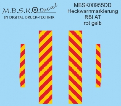 Heckwarnmarkierung Rot/Gelb für Rosenbauer AT - Allgaeu Modellbau MBSK955DD