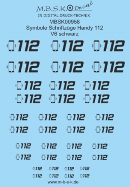 Symole Schriftzüge Handy 112 V6 -schwarz- MBSK958DD