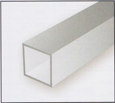 Polystyrol Quadratrohr -weiß- 4,80 mm x 4,80 mm - Länge 356mm 3 Stück EV-253